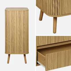 Cômoda com decoração estriada 4 gavetas