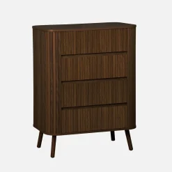 Cômoda com decoração estriada 4 gavetas
