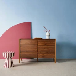 Cômoda decoração madeira de 6 gavetas