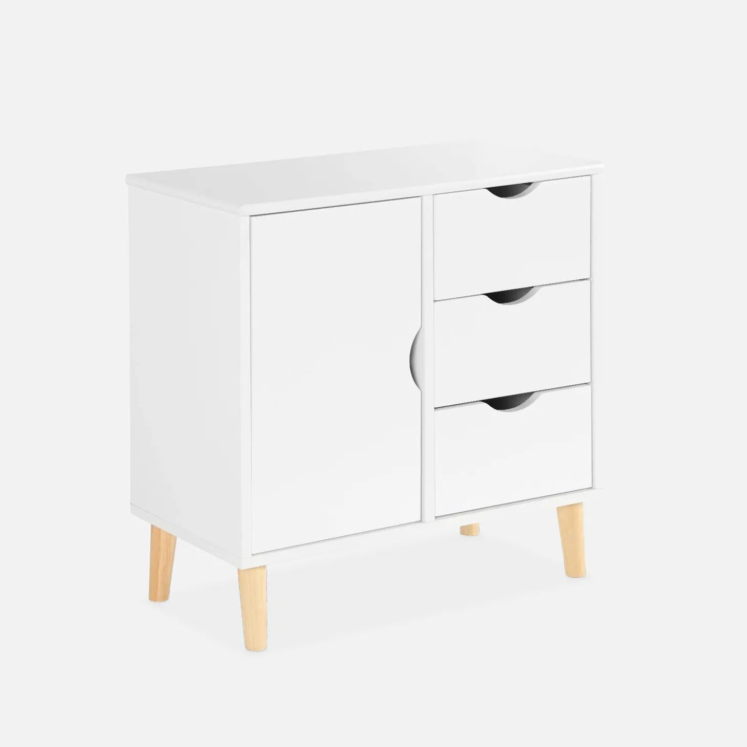Cómoda de criança, 1 porta e 3 gavetas