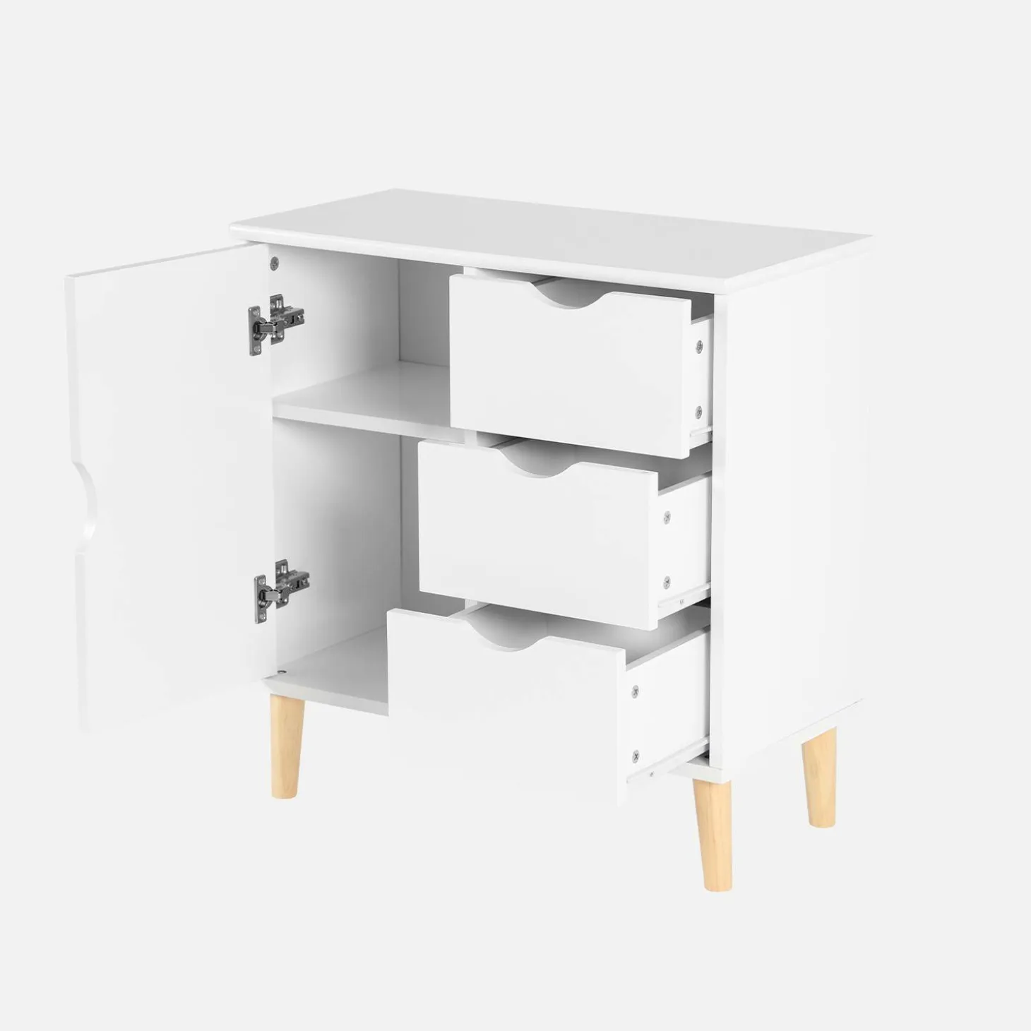 Cómoda de criança, 1 porta e 3 gavetas