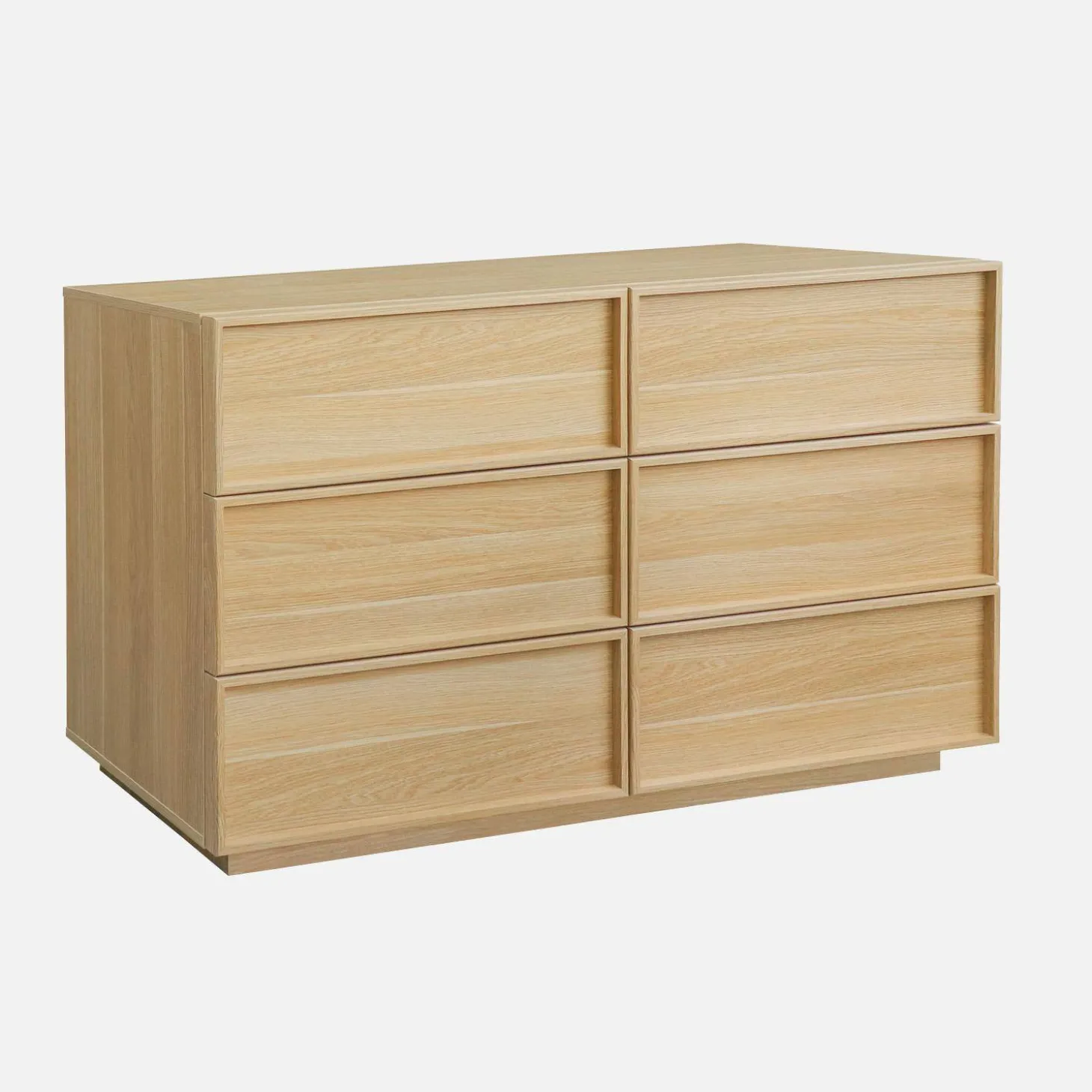 Cômoda efeito madeira 6 gavetas, 120cm