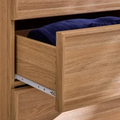 Cômoda efeito madeira 6 gavetas, 120cm