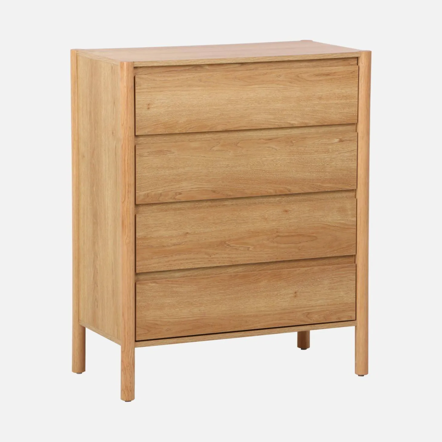 Cômoda em decorativa de madeira de 4 gavetas