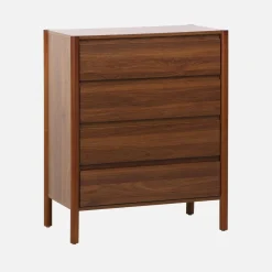 Cômoda em decorativa de madeira de 4 gavetas