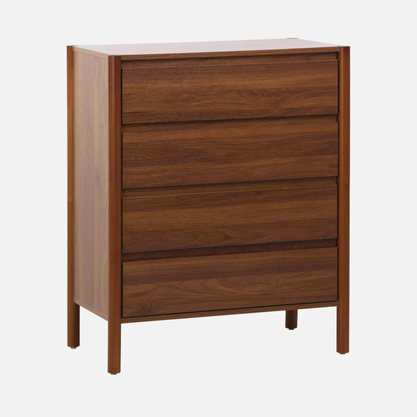 Cômoda em decorativa de madeira de 4 gavetas