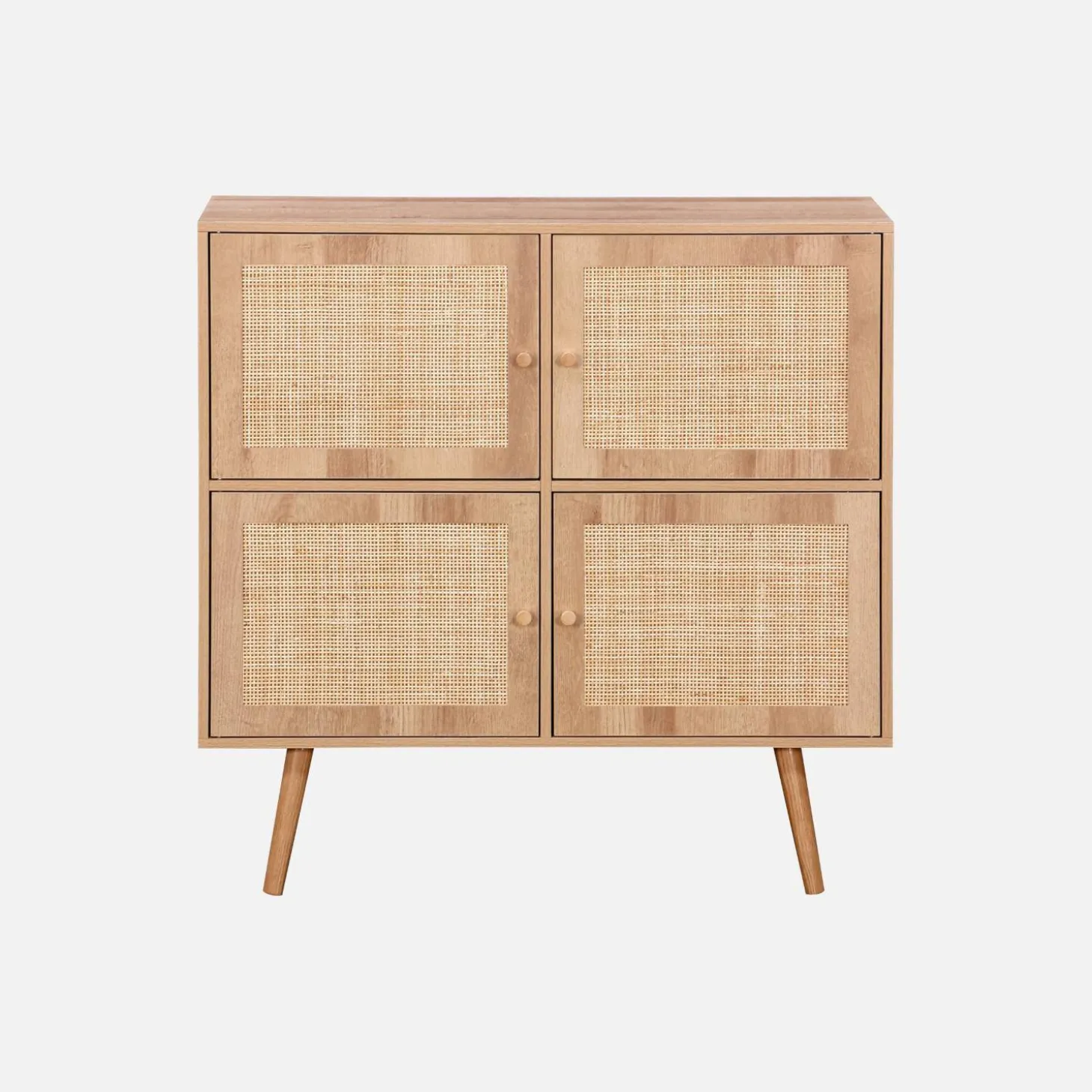 Cómoda para crianças com efeito de madeira, 4 portas