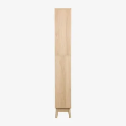 Coluna de armazenamento decoração madeira, 3 prateleiras 2 gavetas