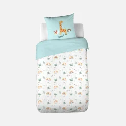 Completo de cama de algodão reversível estampado savana / arco-íris, 140 cm