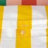 Conjunto de cama de algodão com estampas de listras multicoloridas para 2 pessoas