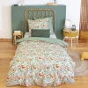 Conjunto de cama de algodão reversível estampado outono, 1 lugar