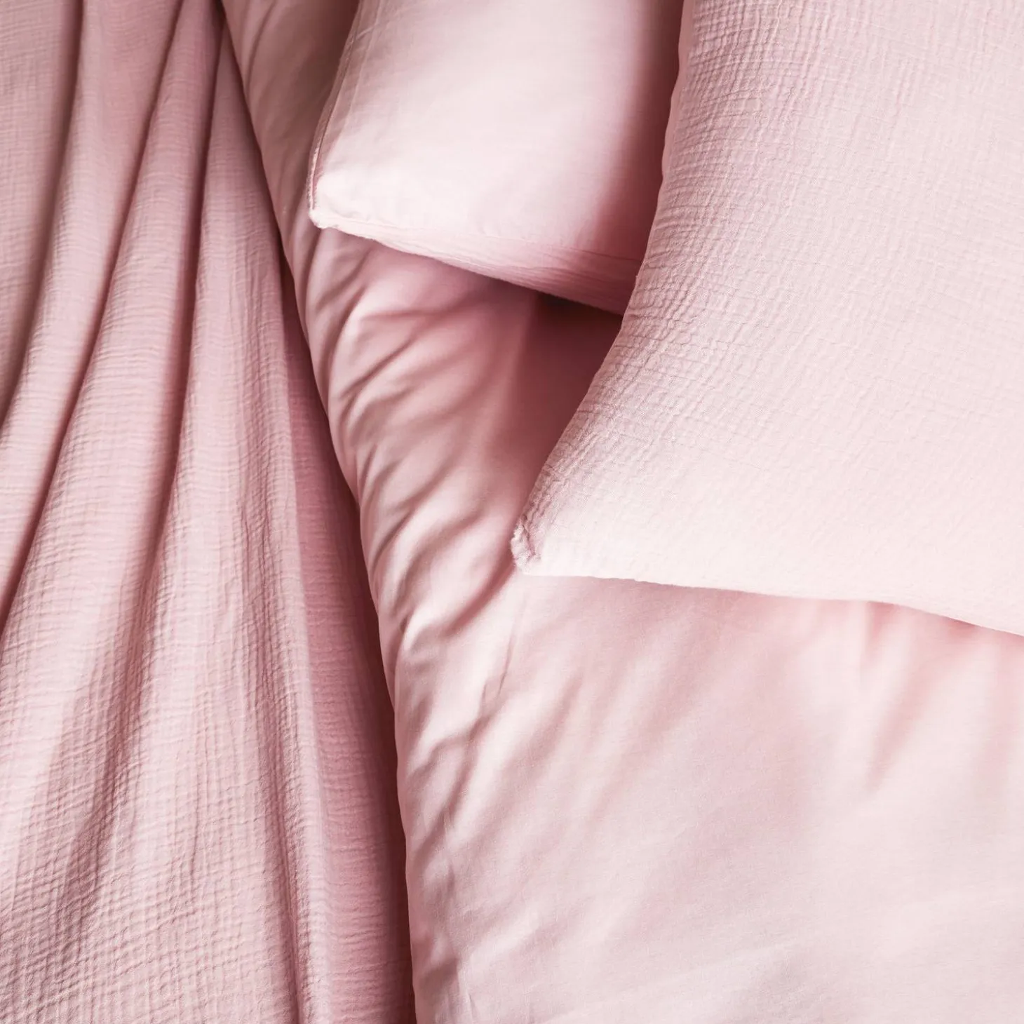 Conjunto de cama gaze de algodão, rosa