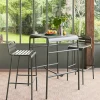 Conjunto de jardim com mesa alta e 2 cadeiras altas em aço