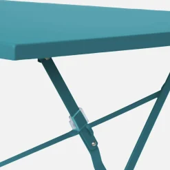 Conjunto de jardim com mesa bistrô dobrável de 110cm em aço com 4 cadeiras