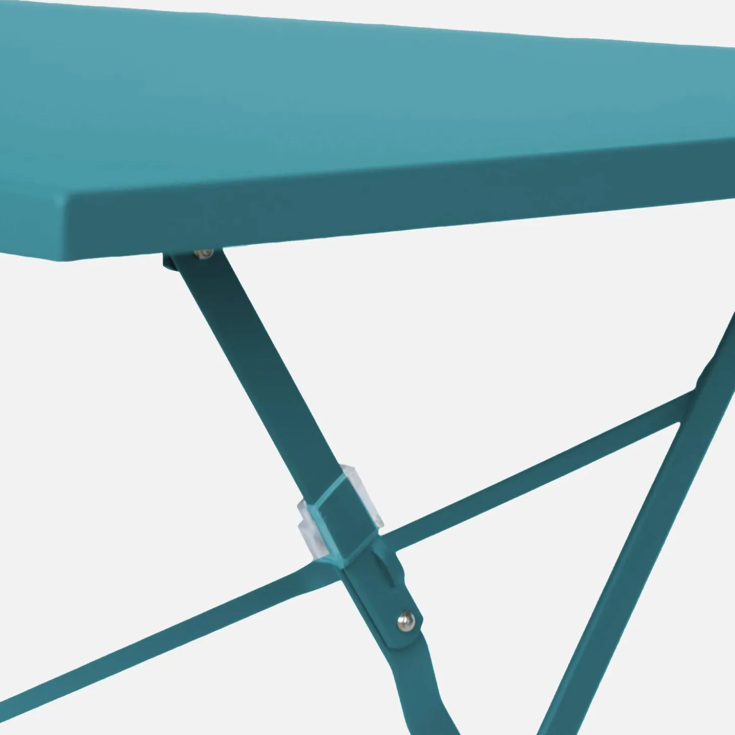 Conjunto de jardim com mesa bistrô dobrável de 110cm em aço com 4 cadeiras