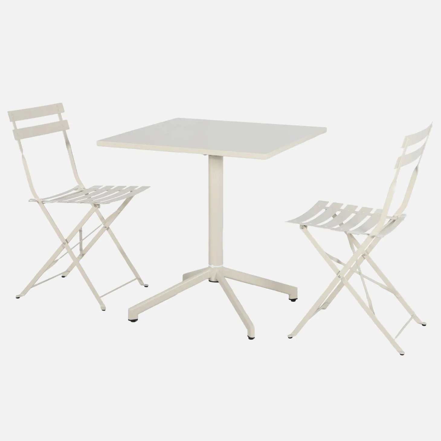 Conjunto de jardim com mesa bistrô dobrável em metal com 2 cadeiras