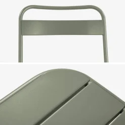Conjunto de jardim com mesa bistrô de 120cm em aço com 4 cadeiras dobráveis