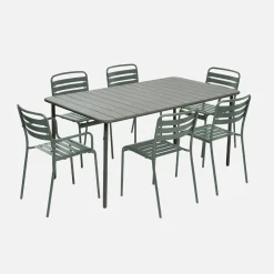 Conjunto de jardim com mesa bistrô de 160cm em aço com 2 poltronas e 4 cadeiras