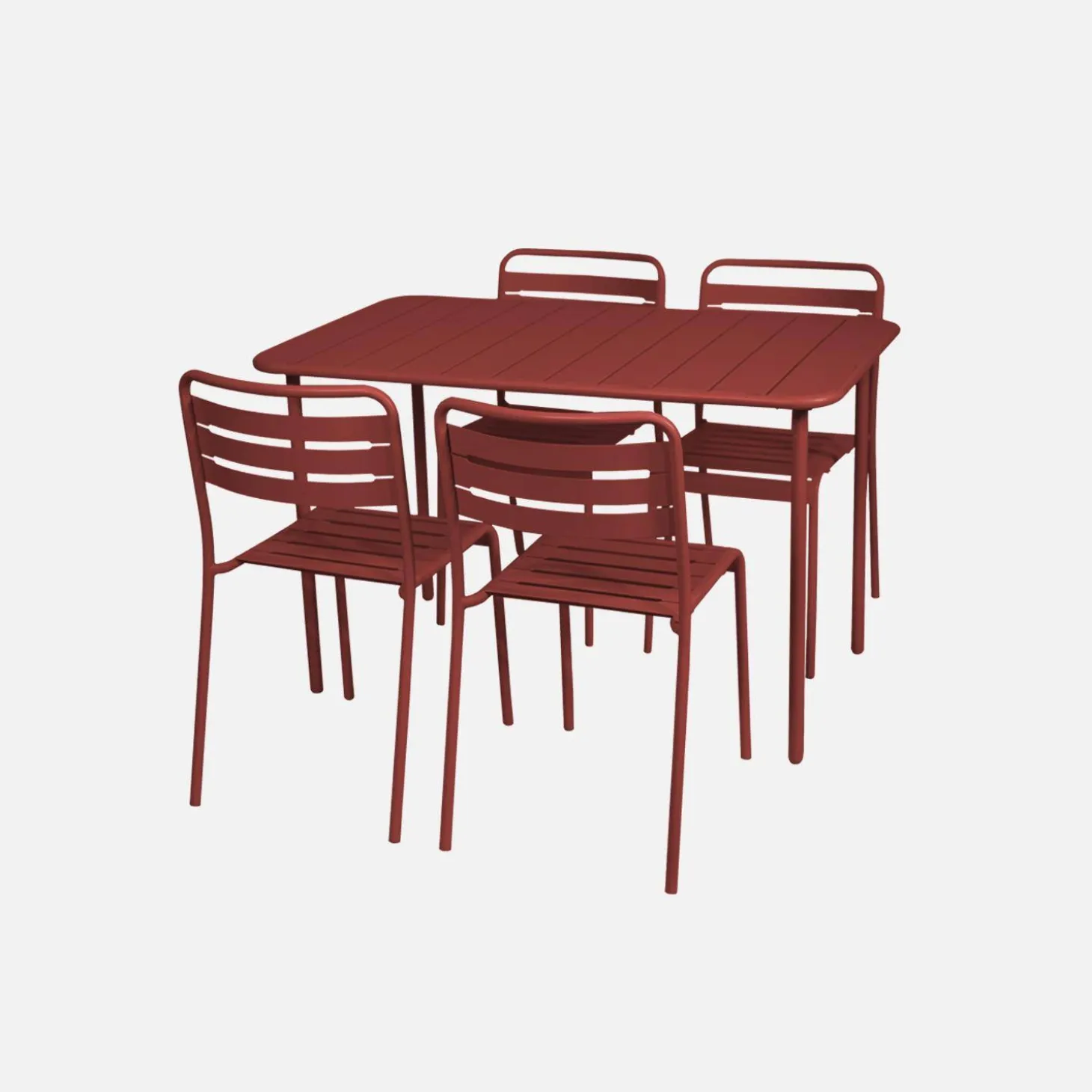 Conjunto de jardim com mesa bistrô de 120cm em aço com 4 cadeiras