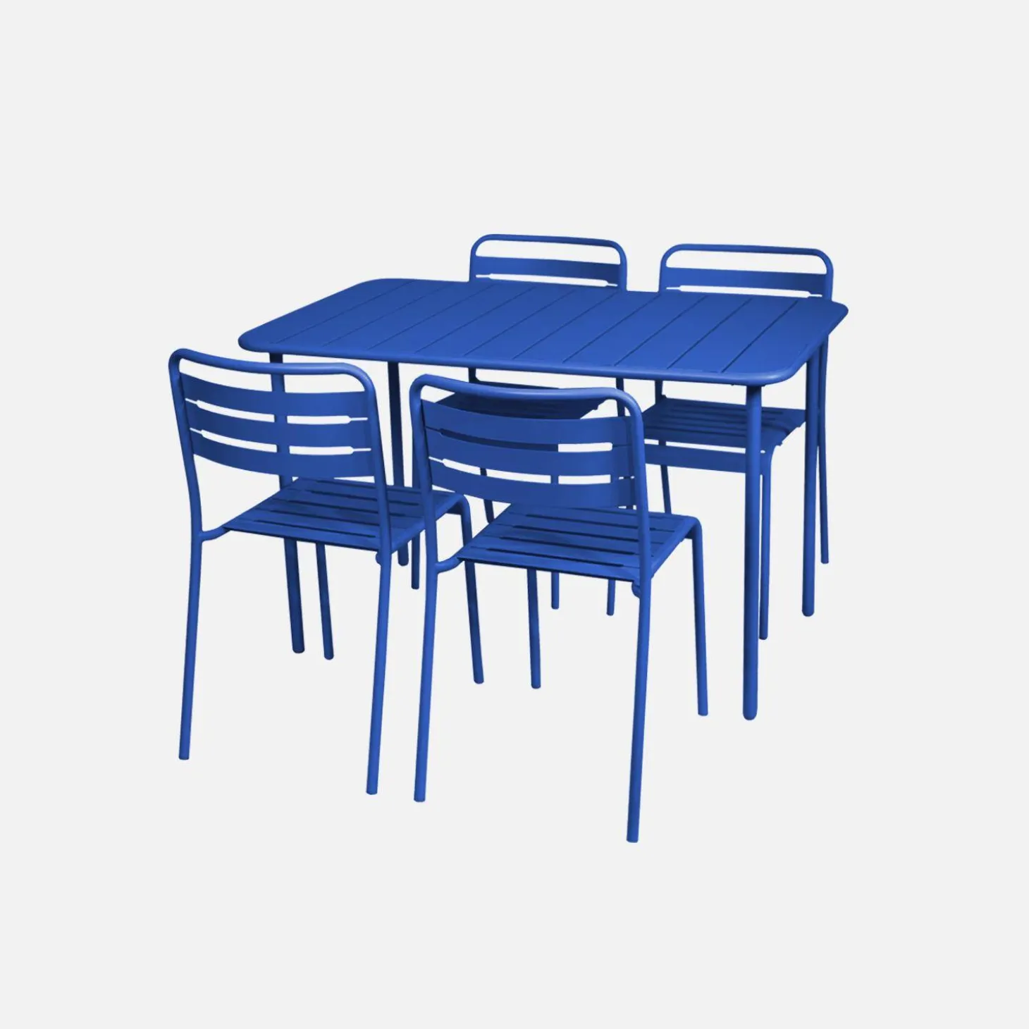 Conjunto de jardim com mesa bistrô de 120cm em aço com 4 cadeiras