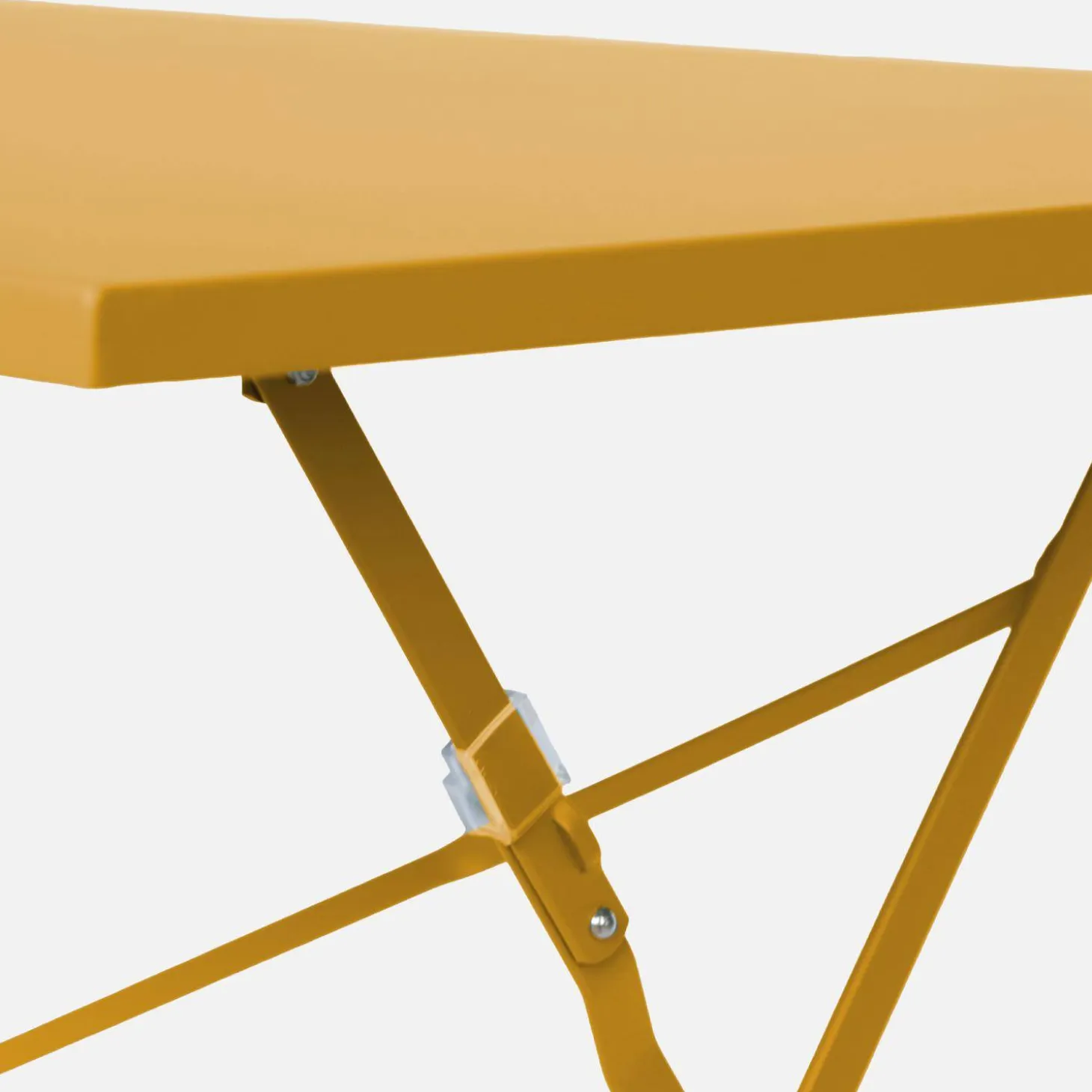 Conjunto de jardim com mesa bistrô dobrável de 110cm em aço com 4 cadeiras