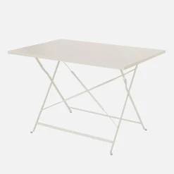 Conjunto de jardim com mesa bistrô dobrável de 110cm em aço com 4 cadeiras