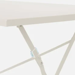 Conjunto de jardim com mesa bistrô dobrável de 110cm em aço com 4 cadeiras