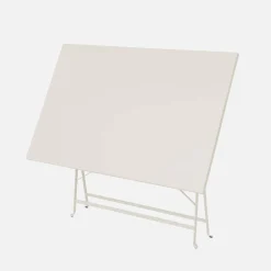 Conjunto de jardim com mesa bistrô dobrável de 110cm em aço com 4 cadeiras