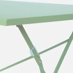 Conjunto de jardim com mesa bistrô dobrável de 110cm em aço com 4 cadeiras