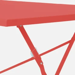 Conjunto de jardim com mesa bistrô dobrável de 110cm em aço com 4 cadeiras