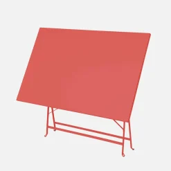 Conjunto de jardim com mesa bistrô dobrável de 110cm em aço com 4 cadeiras