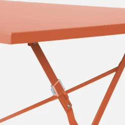Conjunto de jardim com mesa bistrô dobrável de 110cm em aço com 4 cadeiras