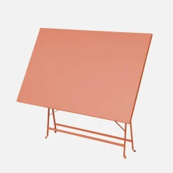 Conjunto de jardim com mesa bistrô dobrável de 110cm em aço com 4 cadeiras