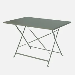 Conjunto de jardim com mesa bistrô dobrável de 110cm em aço com 4 cadeiras