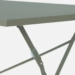 Conjunto de jardim com mesa bistrô dobrável de 110cm em aço com 4 cadeiras