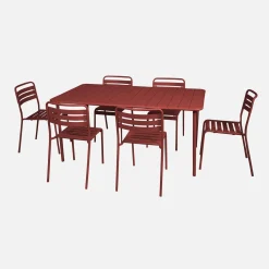 Conjunto de jardim com mesa bistrô de 160cm em aço com 6 cadeiras