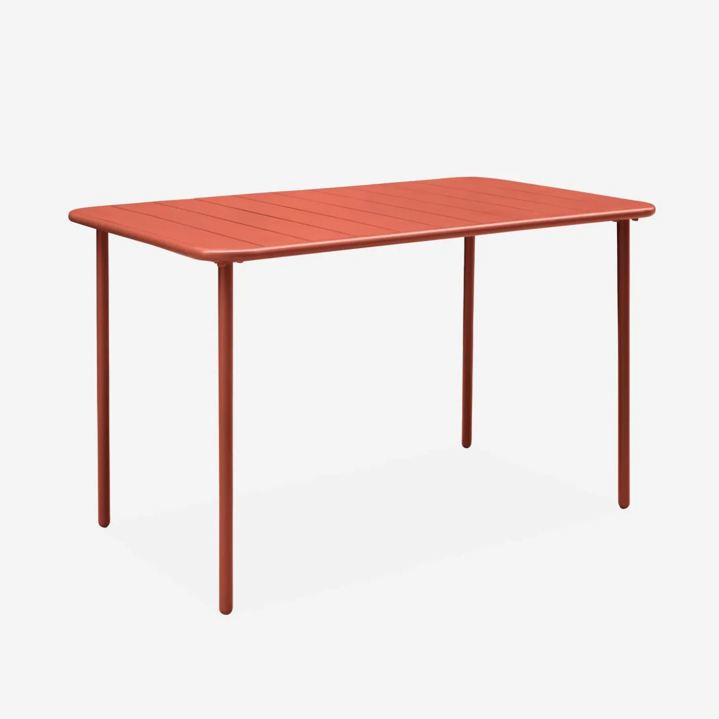 Conjunto de jardim com mesa bistrô de 120cm em aço com 4 cadeiras dobráveis