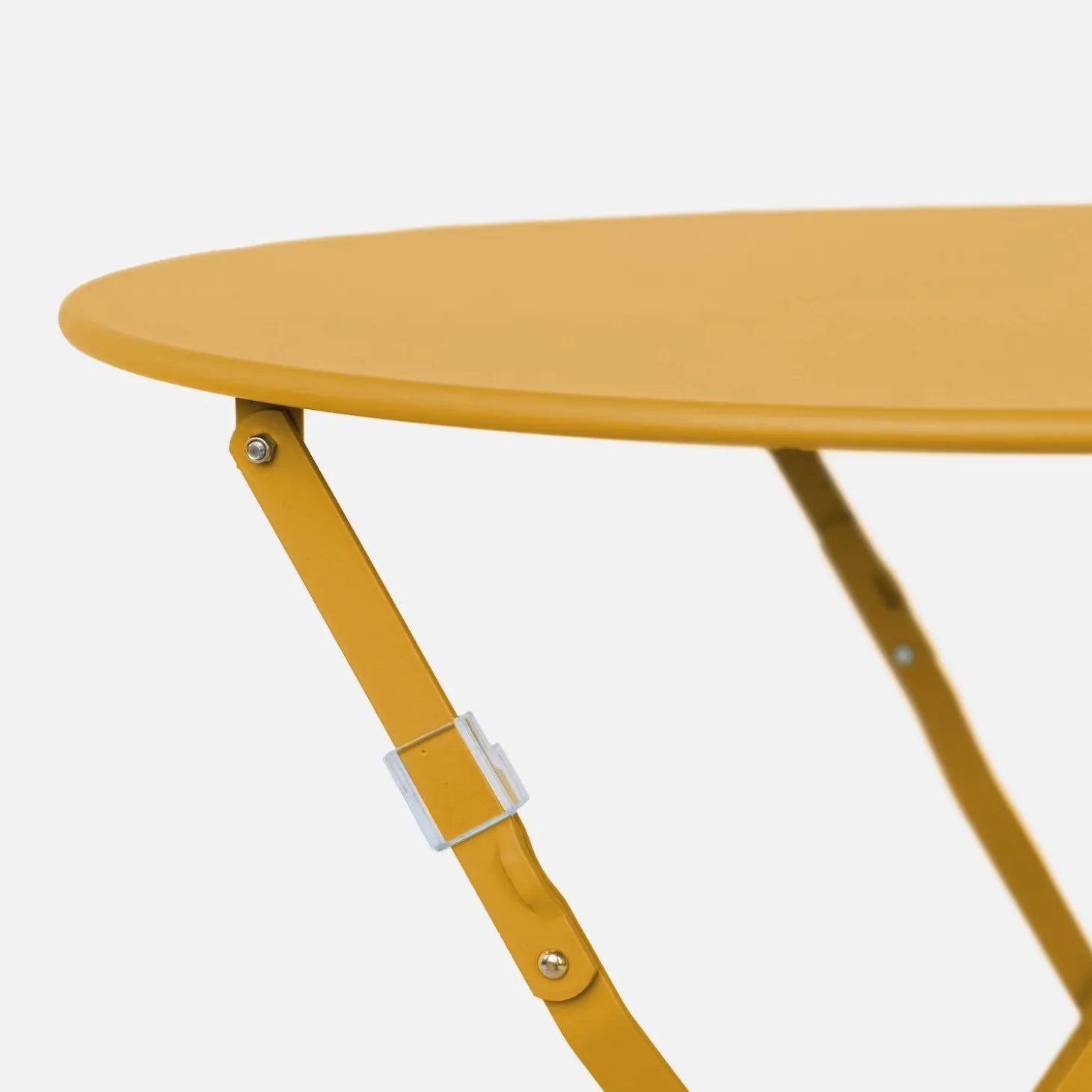 Conjunto de jardim com mesa bistrô dobrável em aço com 2 cadeiras, ø60cm