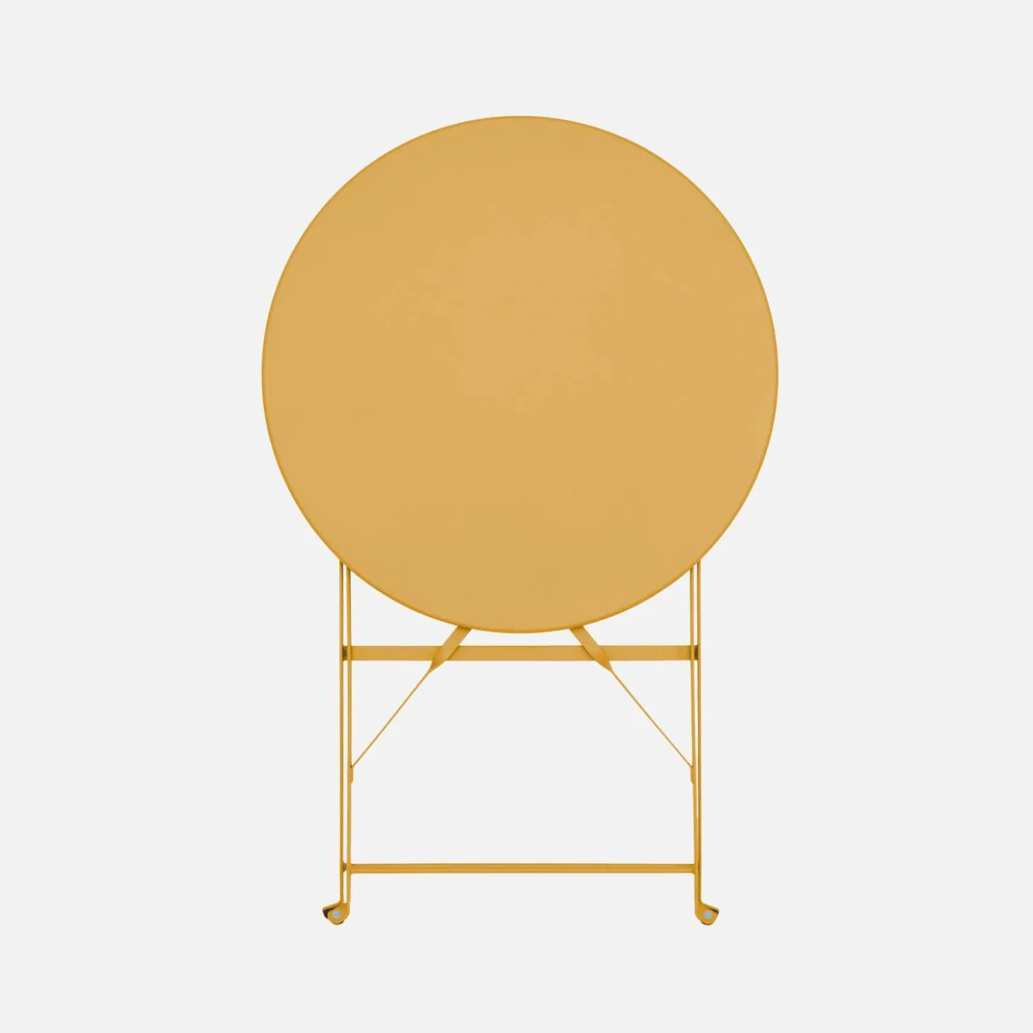 Conjunto de jardim com mesa bistrô dobrável em aço com 2 cadeiras, ø60cm