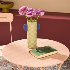 Conjunto de jardim com mesa bistrô dobrável redonda de aço com 2 cadeiras- Balconea