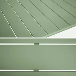 Conjunto de jardim com mesa bistrô em aço com 6 cadeiras dobráveis, 140cm