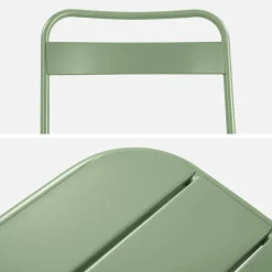 Conjunto de jardim com mesa bistrô em aço com 6 cadeiras dobráveis, 140cm