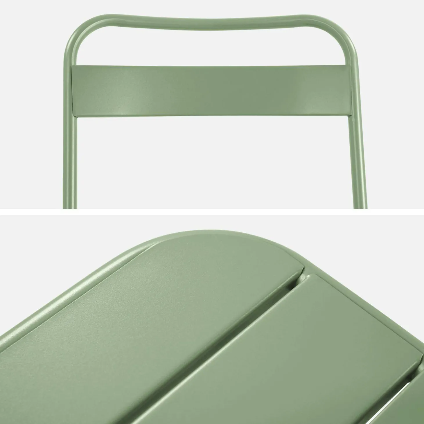 Conjunto de jardim com mesa bistrô em aço com 6 cadeiras dobráveis, 140cm