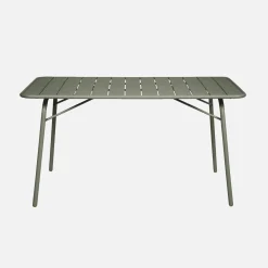 Conjunto de jardim com mesa bistrô em aço com 6 cadeiras dobráveis, 140cm