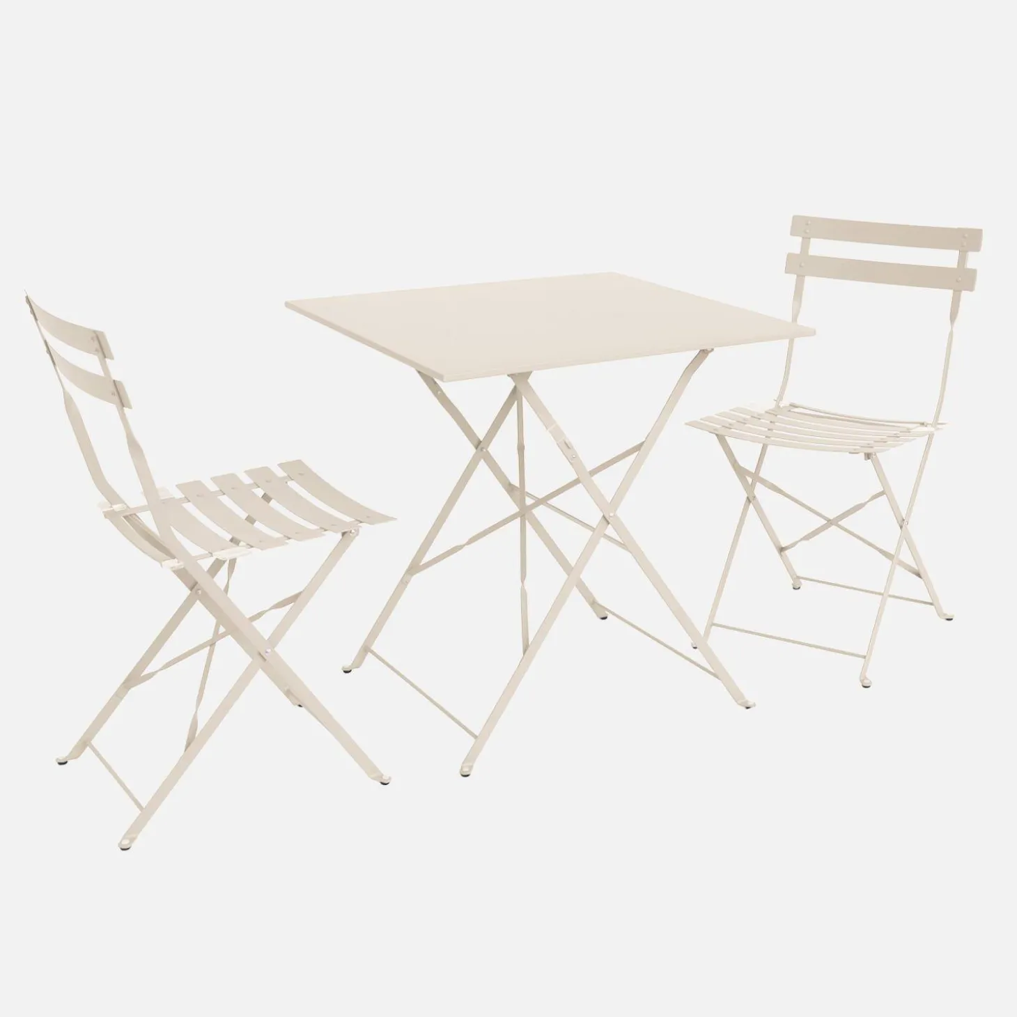 Conjunto de jardim com mesa bistrô dobrável em aço com 2 cadeiras, 70cm