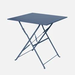 Conjunto de jardim com mesa bistrô dobrável em aço com 2 cadeiras, 70cm
