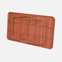 Conjunto de jardim com mesa bistrô dobrável em aço com 6 cadeiras, 140cm
