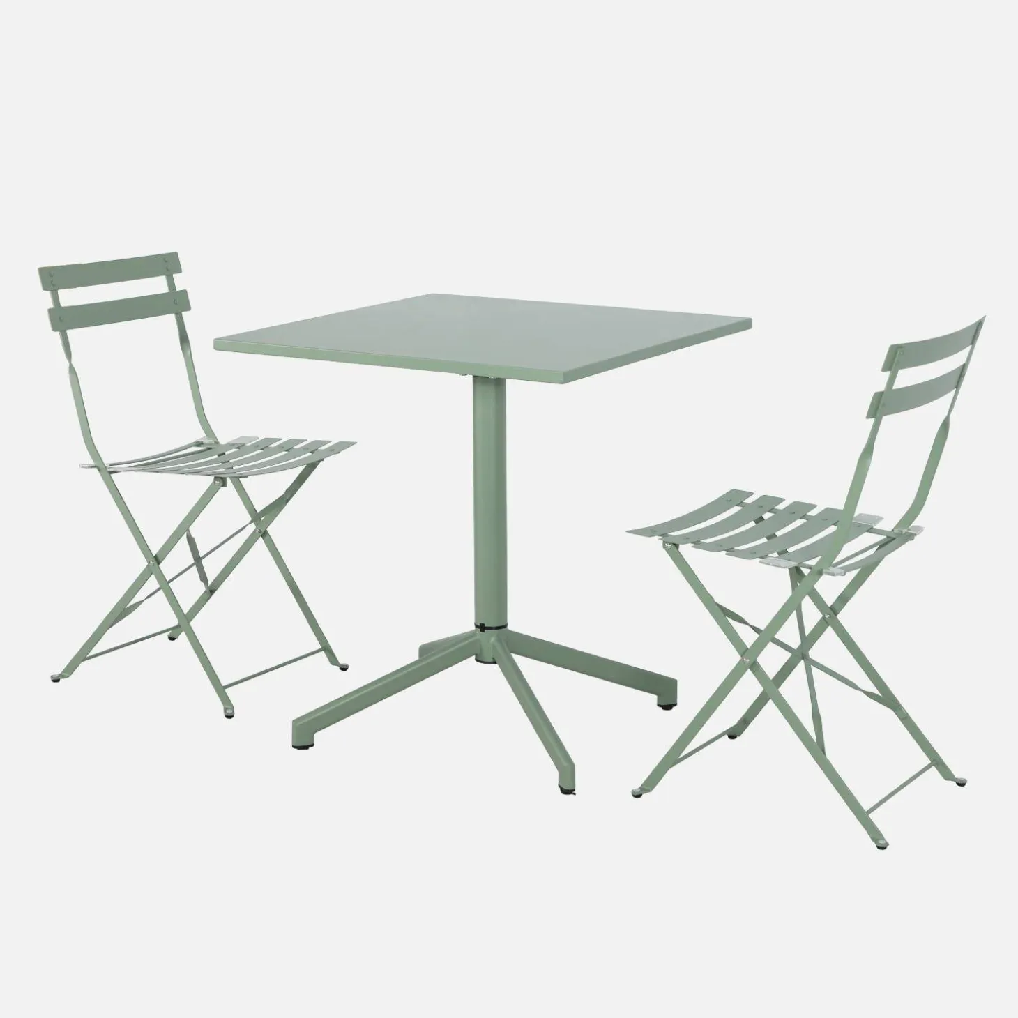 Conjunto de jardim com mesa bistrô dobrável em metal com 2 cadeiras