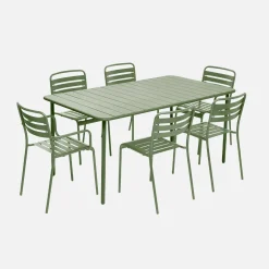 Conjunto de jardim com mesa bistrô de 160cm em aço com 2 poltronas e 4 cadeiras