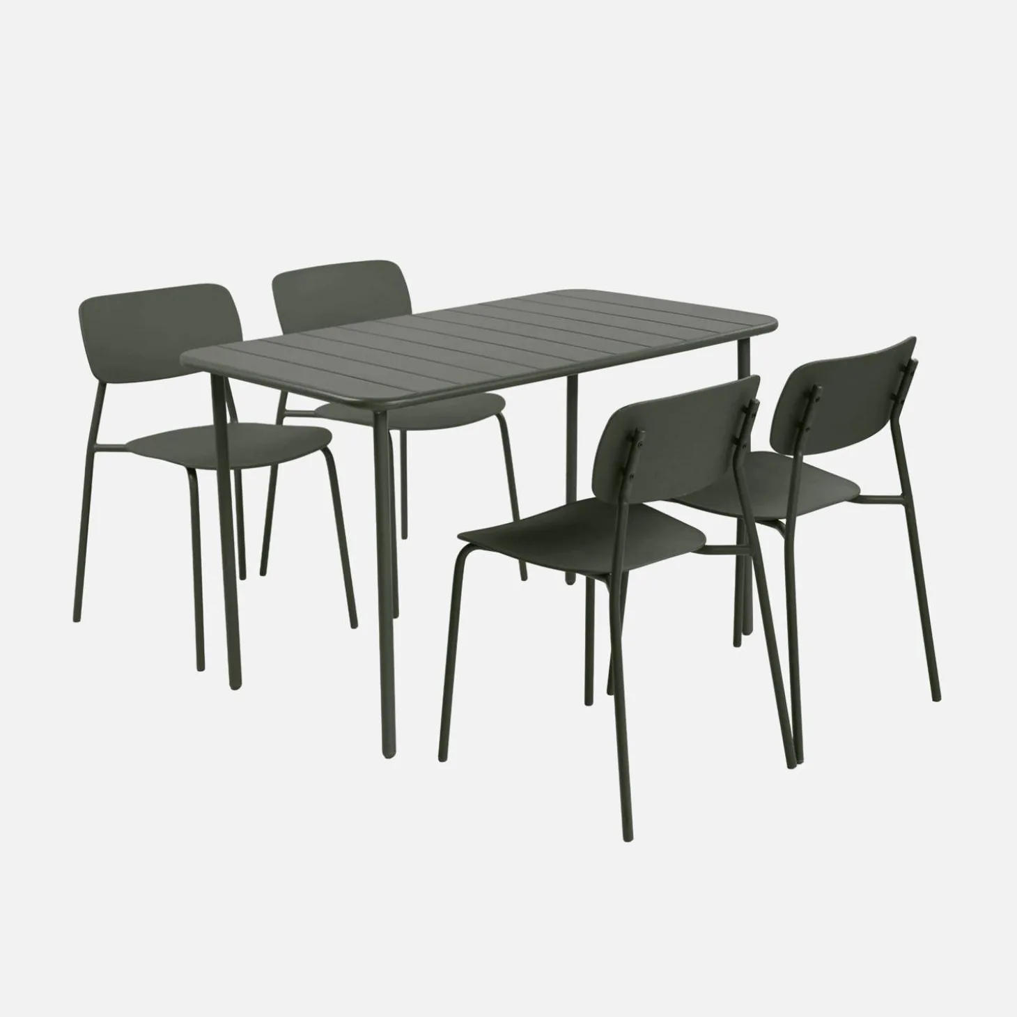 Conjunto de jardim com mesa de metal com 4 cadeiras